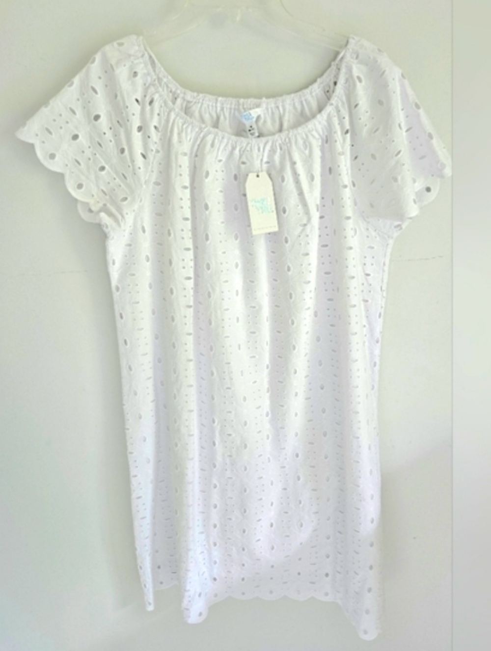 Time & Tru Eyelet Dress White NWT